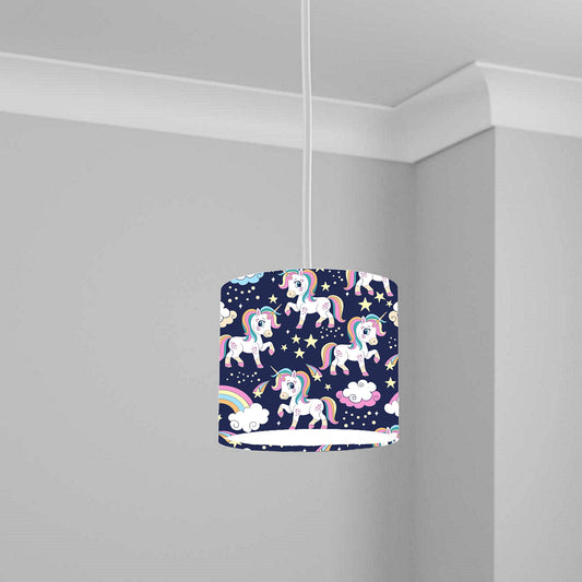 Enchanting Unicorn & Shooting Stars Ceiling Lampshade Lightshade for Kids' Room - 20cm x 18.5cm