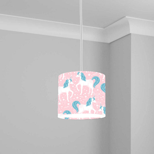 Pink Unicorn and Stars Ceiling Lampshade Lightshade for Kids Room - 20cm x 18.5cm