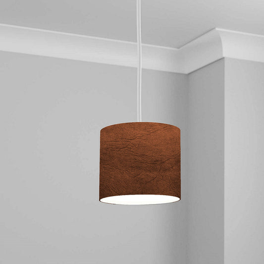 Rustic Brown Leather Pattern Ceiling Lampshade Lightshade for Room - 20cm x 18.5cm