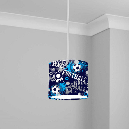 Blue Soccer Football Theme Ceiling Lampshade Lightshade for Nursery - 20cm x 18.5cm