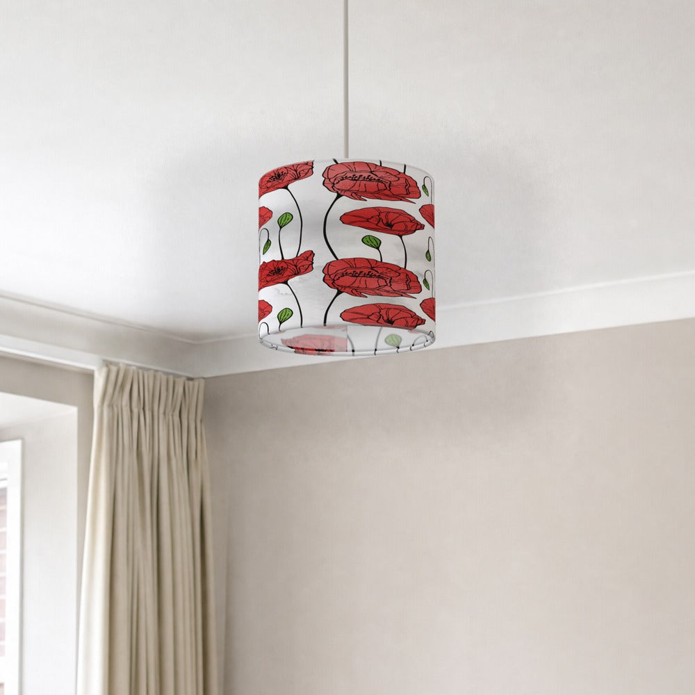 Red Poppy Floral lampshade