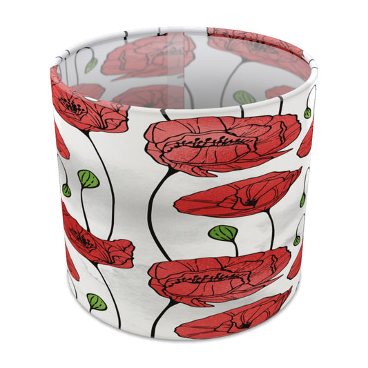 Red Poppy Floral lampshade - 20cm Table