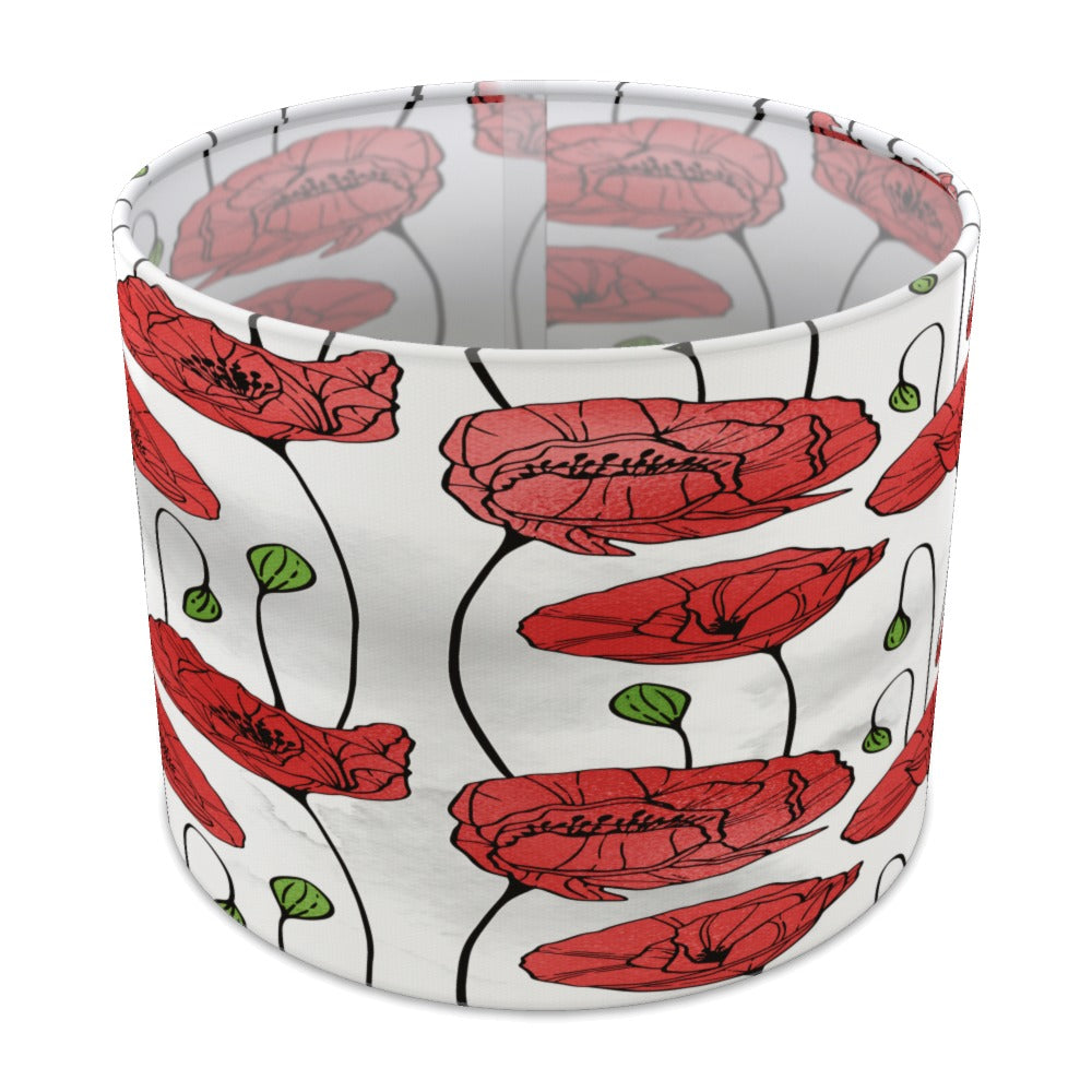 Red Poppy Floral lampshade - 25cm Table