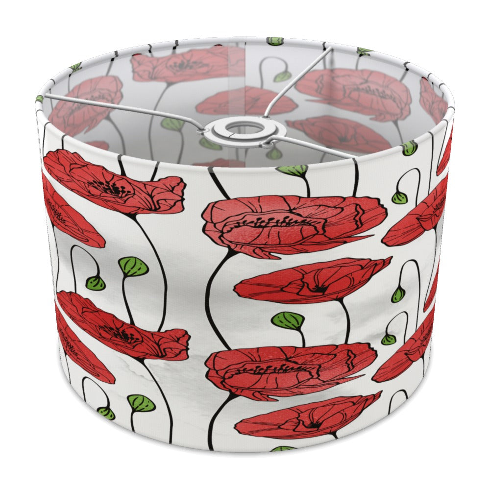 Red Poppy Floral lampshade - 30cm Ceiling