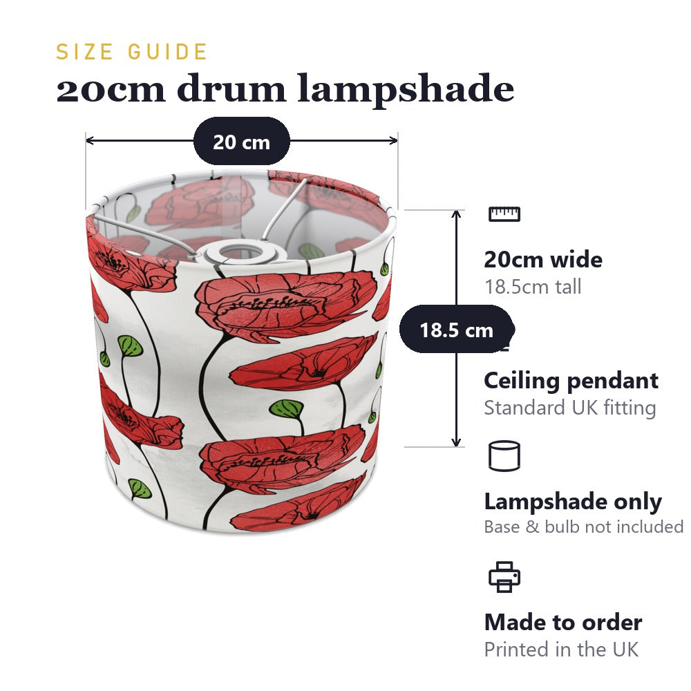Red Poppy Floral lampshade