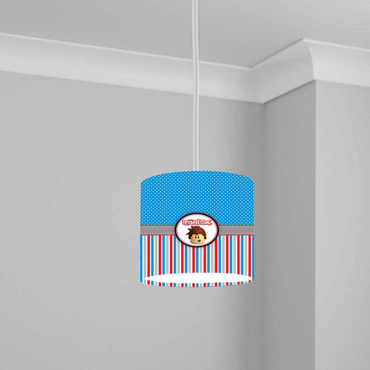 Blue Striped animated figure Ceiling Lampshade Lightshade for Kids Room - 20cm x 18.5cm