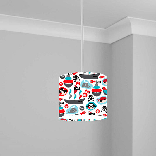 Pirate Adventure Ships and Whales Ceiling Lampshade Lightshade for Nursery - 20cm x 18.5cm