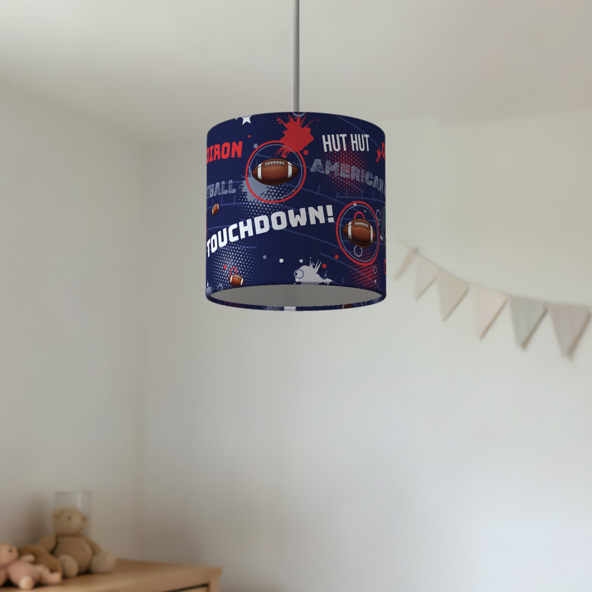 Navy Touchdown lampshade - 20cm x 18.5cm Ceiling - photo 2