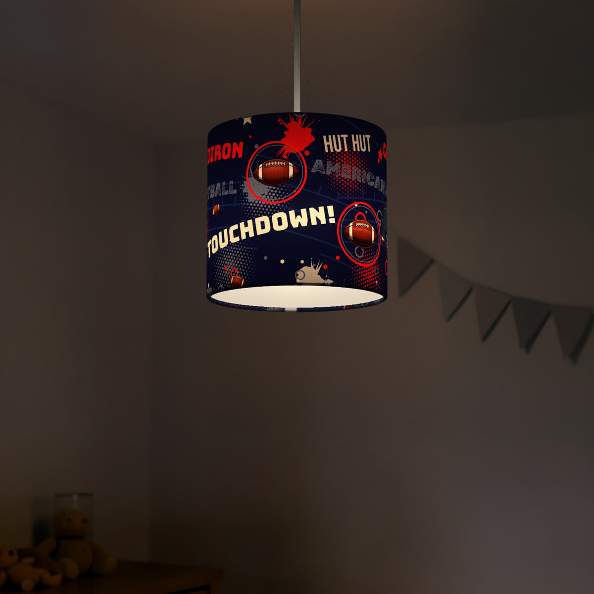 Navy Touchdown lampshade - 20cm x 18.5cm Ceiling - photo 5