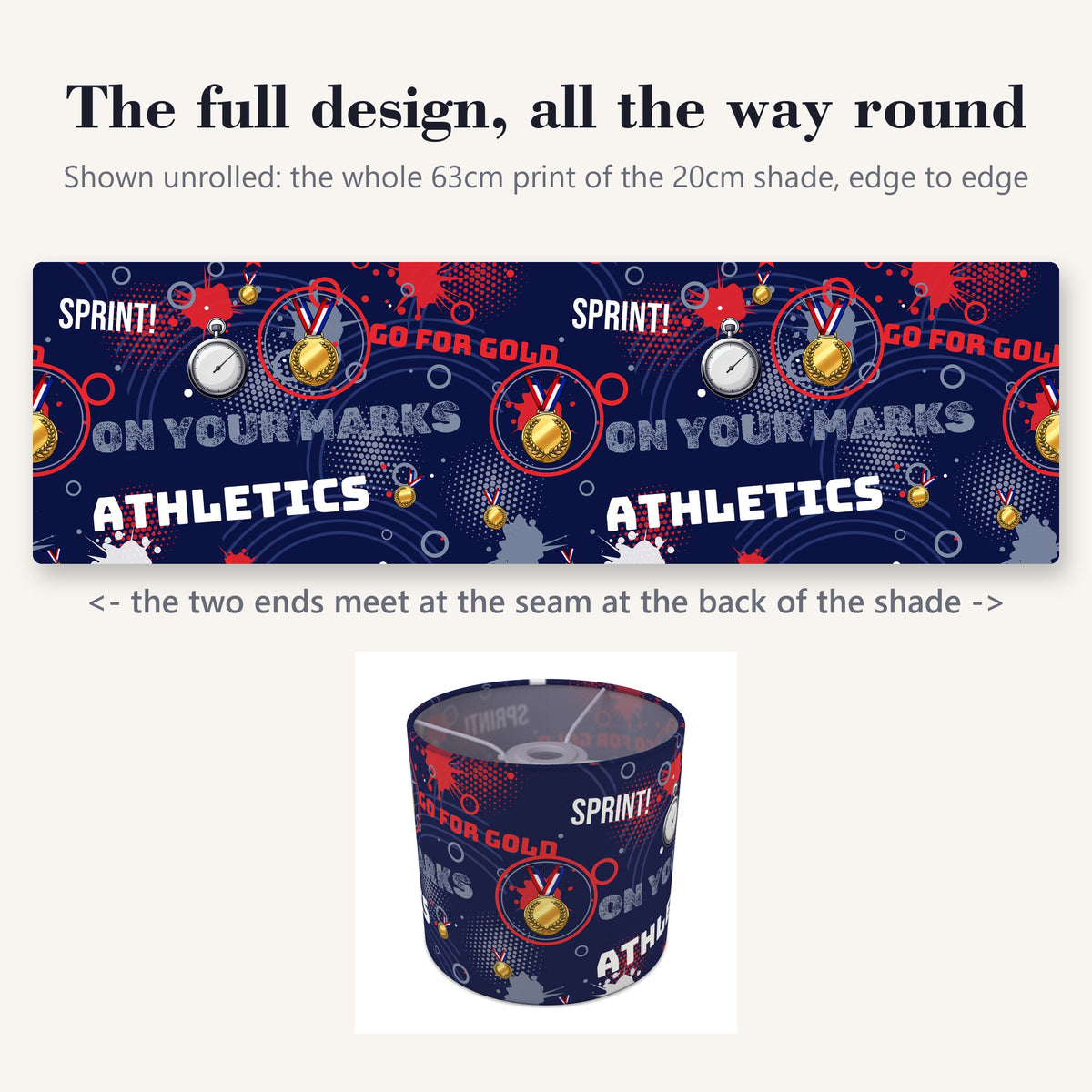 Navy Go For Gold lampshade - 20cm x 18.5cm Ceiling - photo 9
