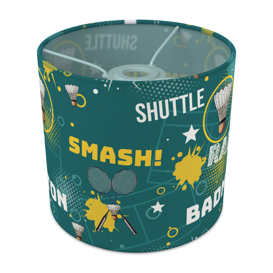 Teal Badminton Smash lampshade - 20cm x 18.5cm Ceiling - main photo