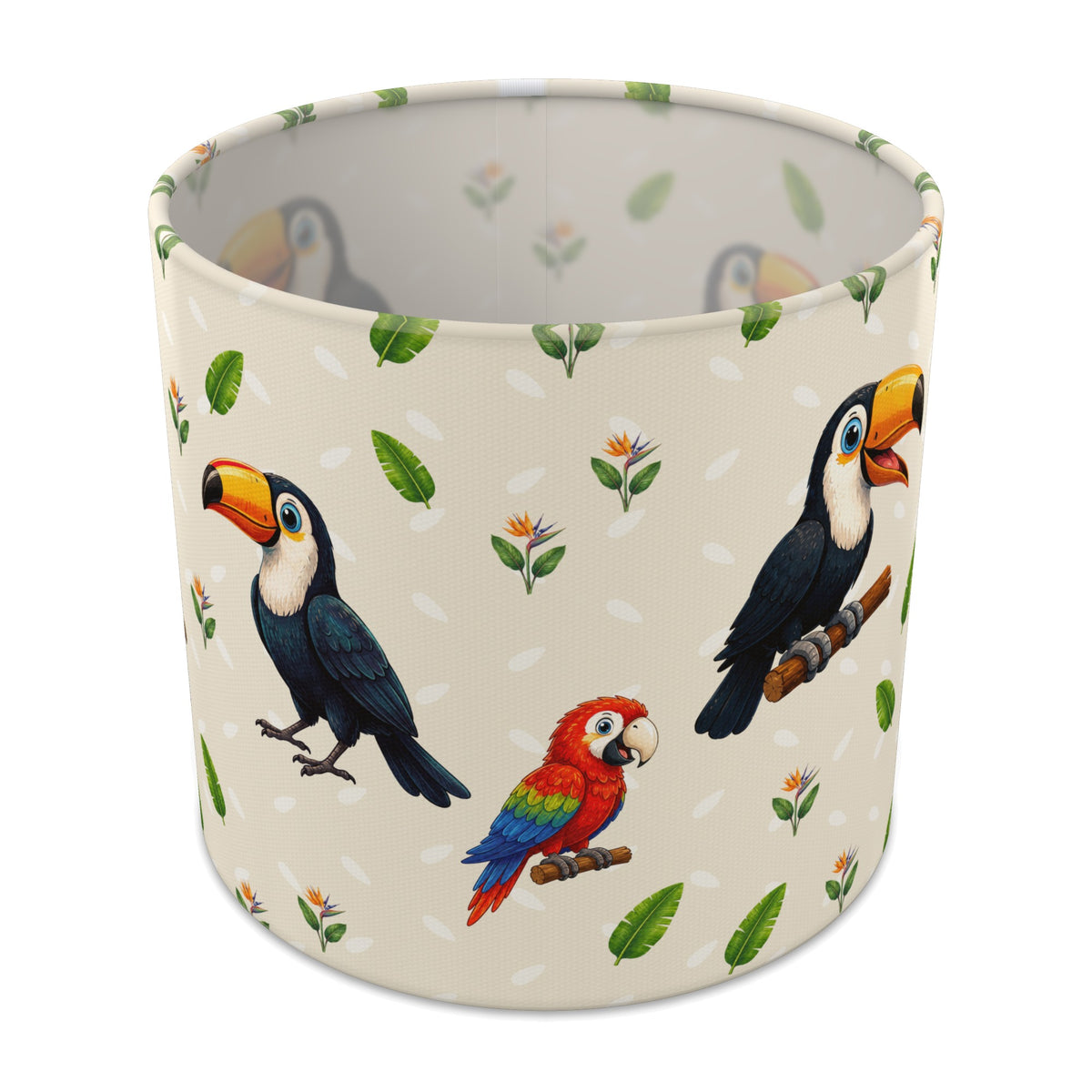 Cream Bird Friends lampshade - 20cm x 18.5cm Table