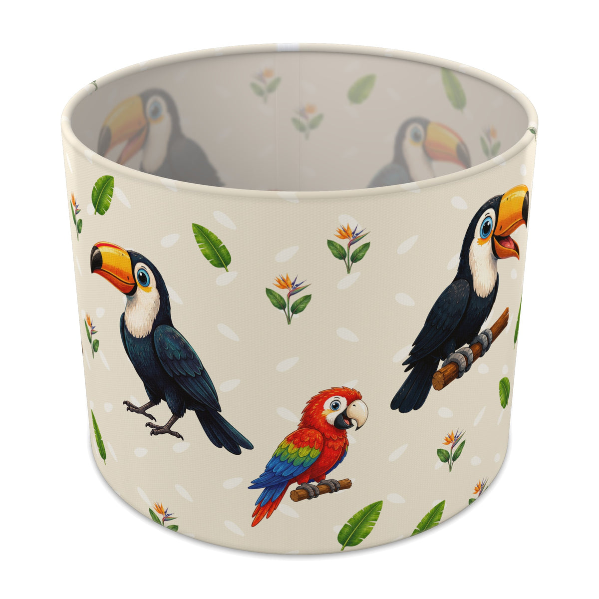 Cream Bird Friends lampshade - 25cm x 20cm Table