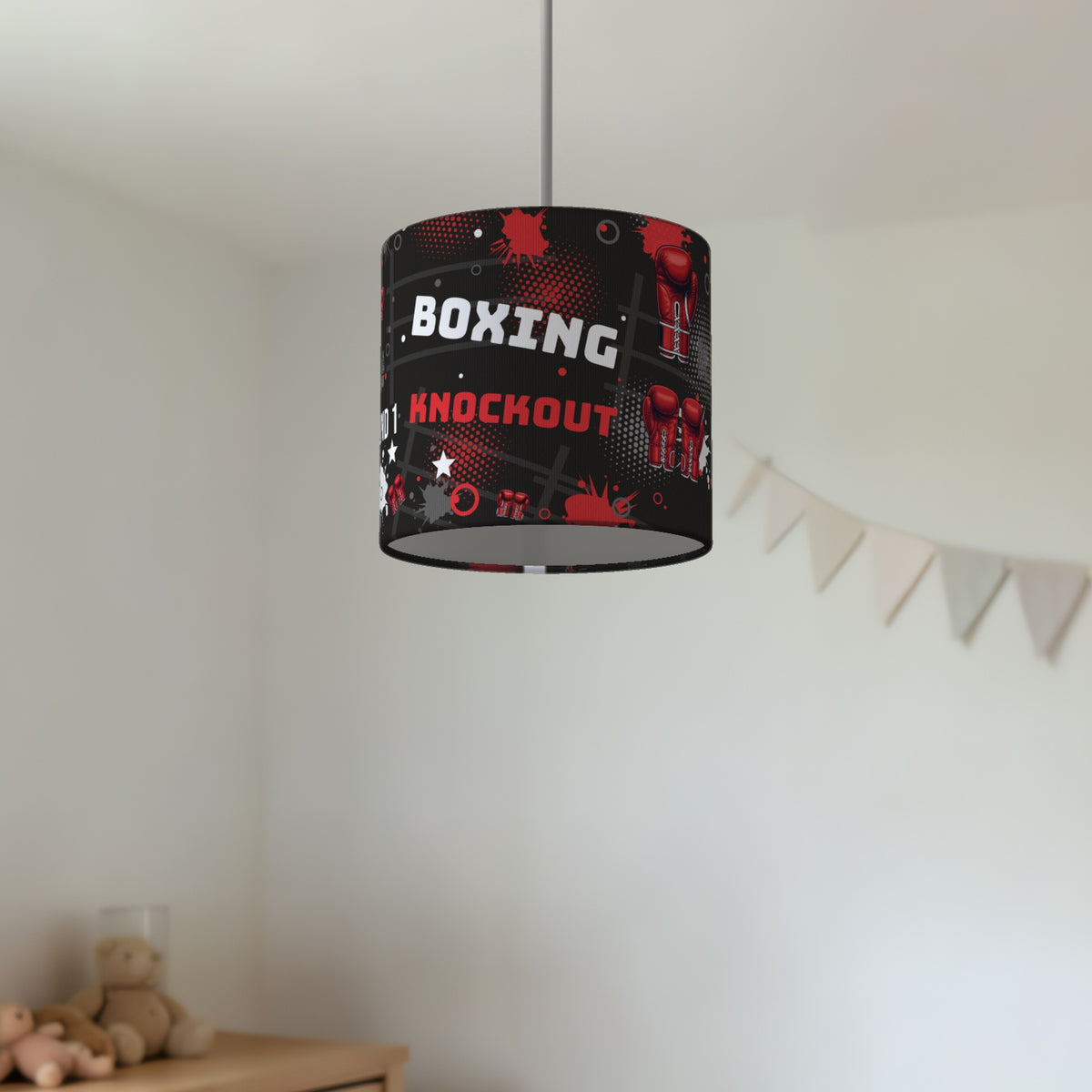 Black Knockout Boxing lampshade - 20cm x 18.5cm Ceiling - photo 2