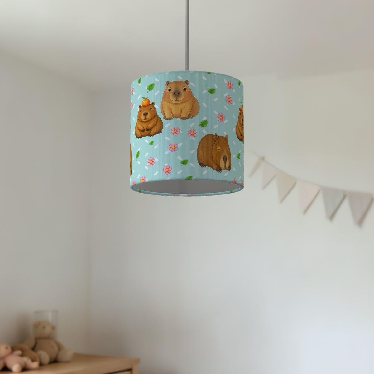 Teal Capybara Chill lampshade - 20cm x 18.5cm Ceiling - photo 2