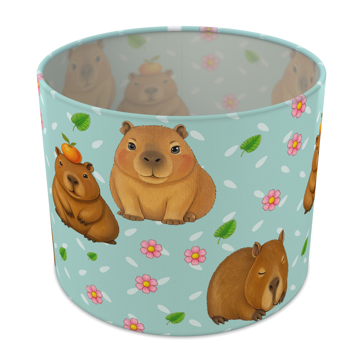 Teal Capybara Chill lampshade - 25cm x 20cm Table