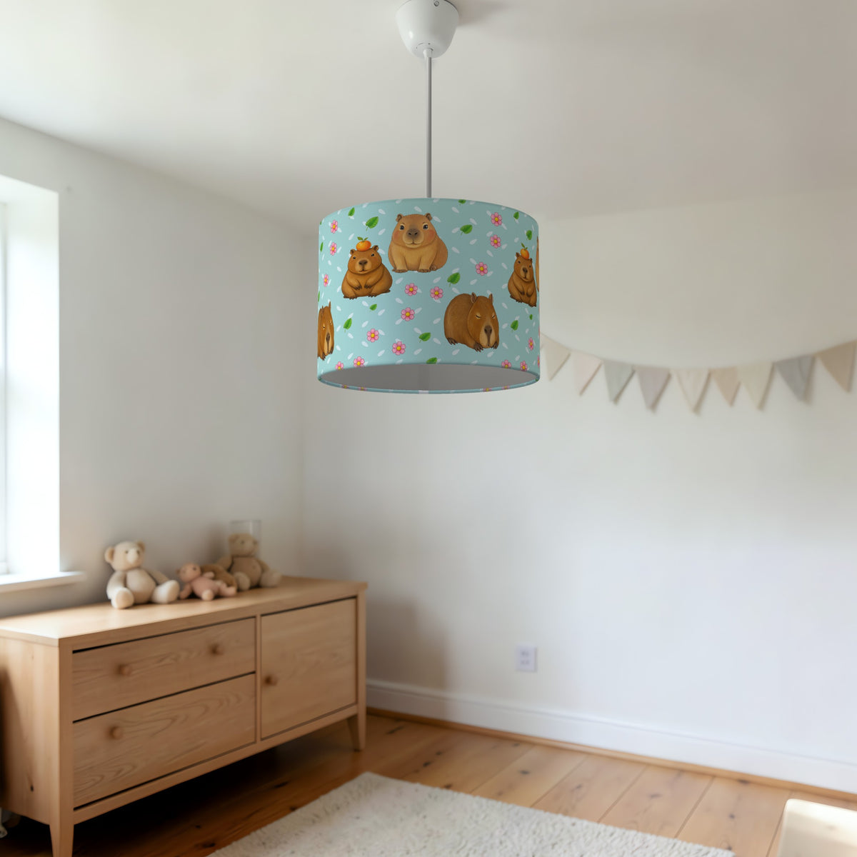 Teal Capybara Chill lampshade - 20cm x 18.5cm Ceiling - photo 3