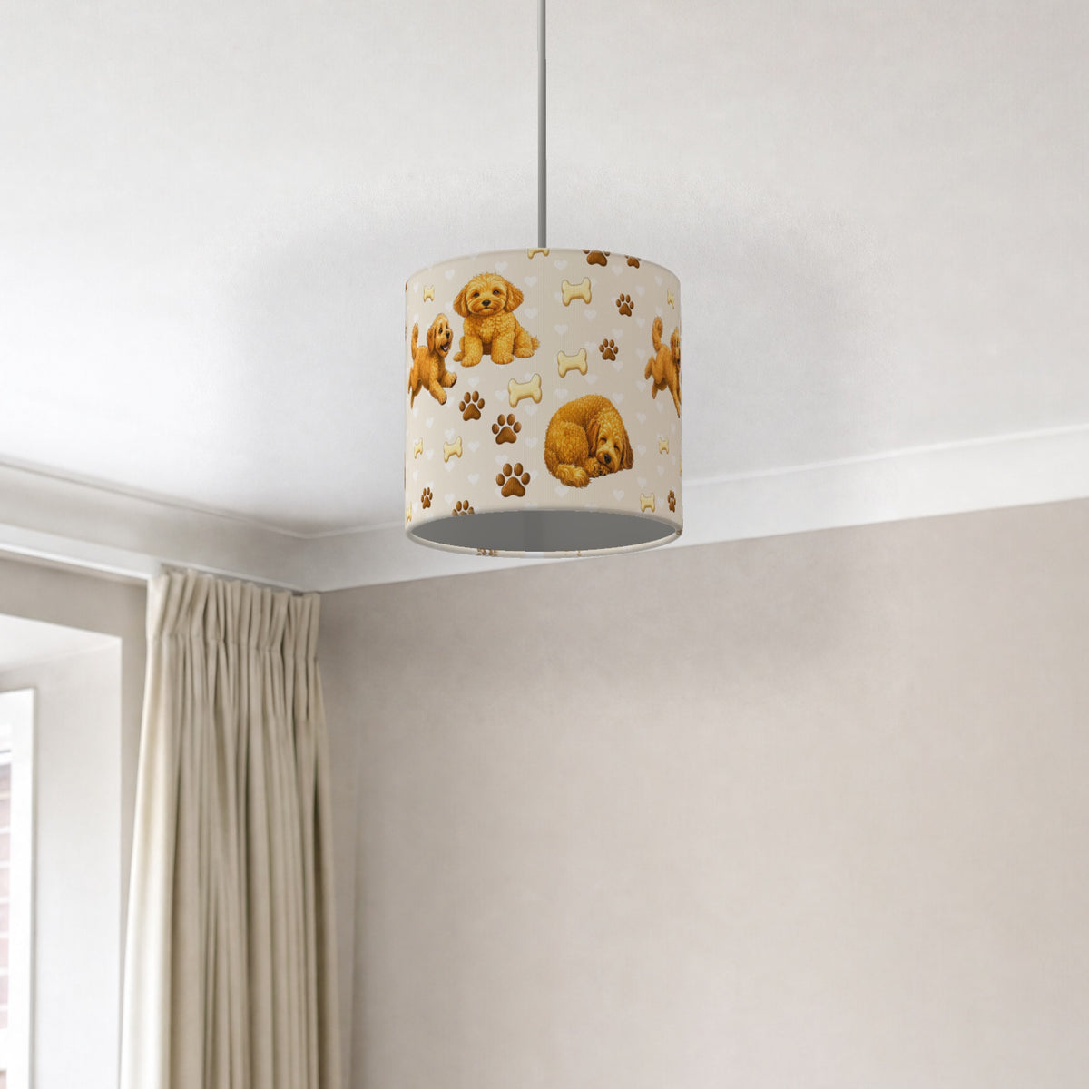 Cream Cockapoo Love lampshade - 20cm x 18.5cm Ceiling - photo 2