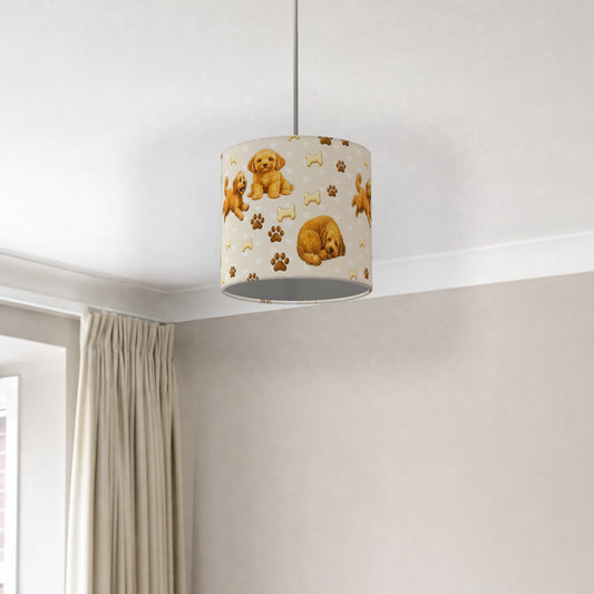 Cream Cockapoo Love lampshade - 20cm x 18.5cm Ceiling - photo 2