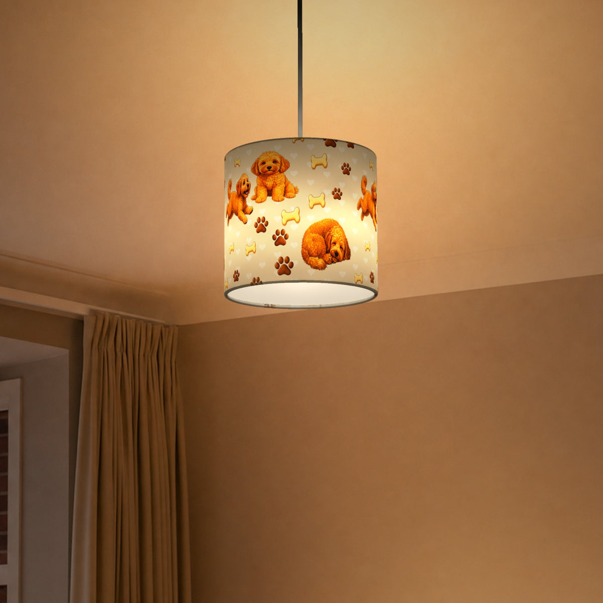 Cream Cockapoo Love lampshade - 20cm x 18.5cm Ceiling - photo 5