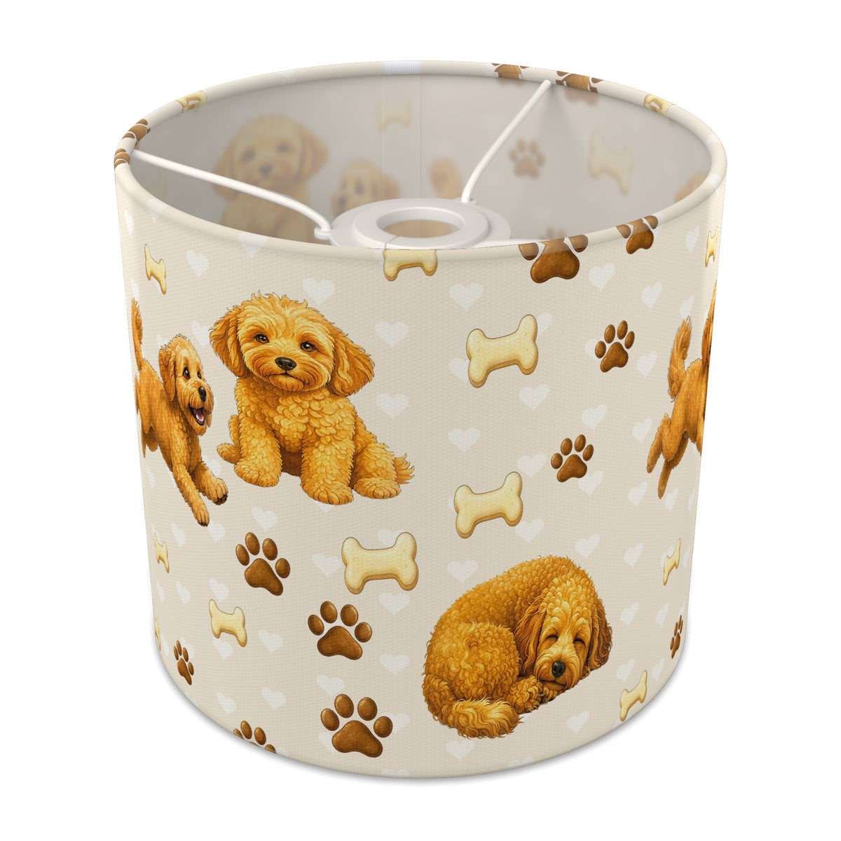 Cream Cockapoo Love lampshade - 20cm x 18.5cm Ceiling - main photo