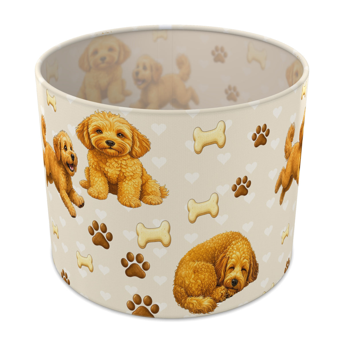Cream Cockapoo Love lampshade - 25cm x 20cm Table