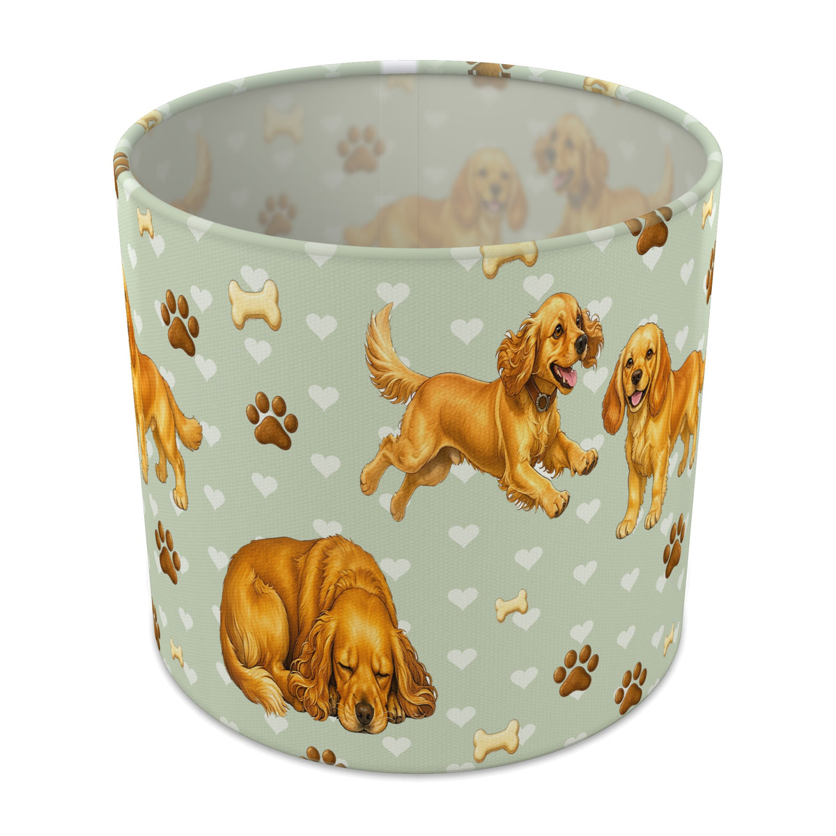 Sage Cocker Spaniel Love lampshade - 20cm x 18.5cm Table