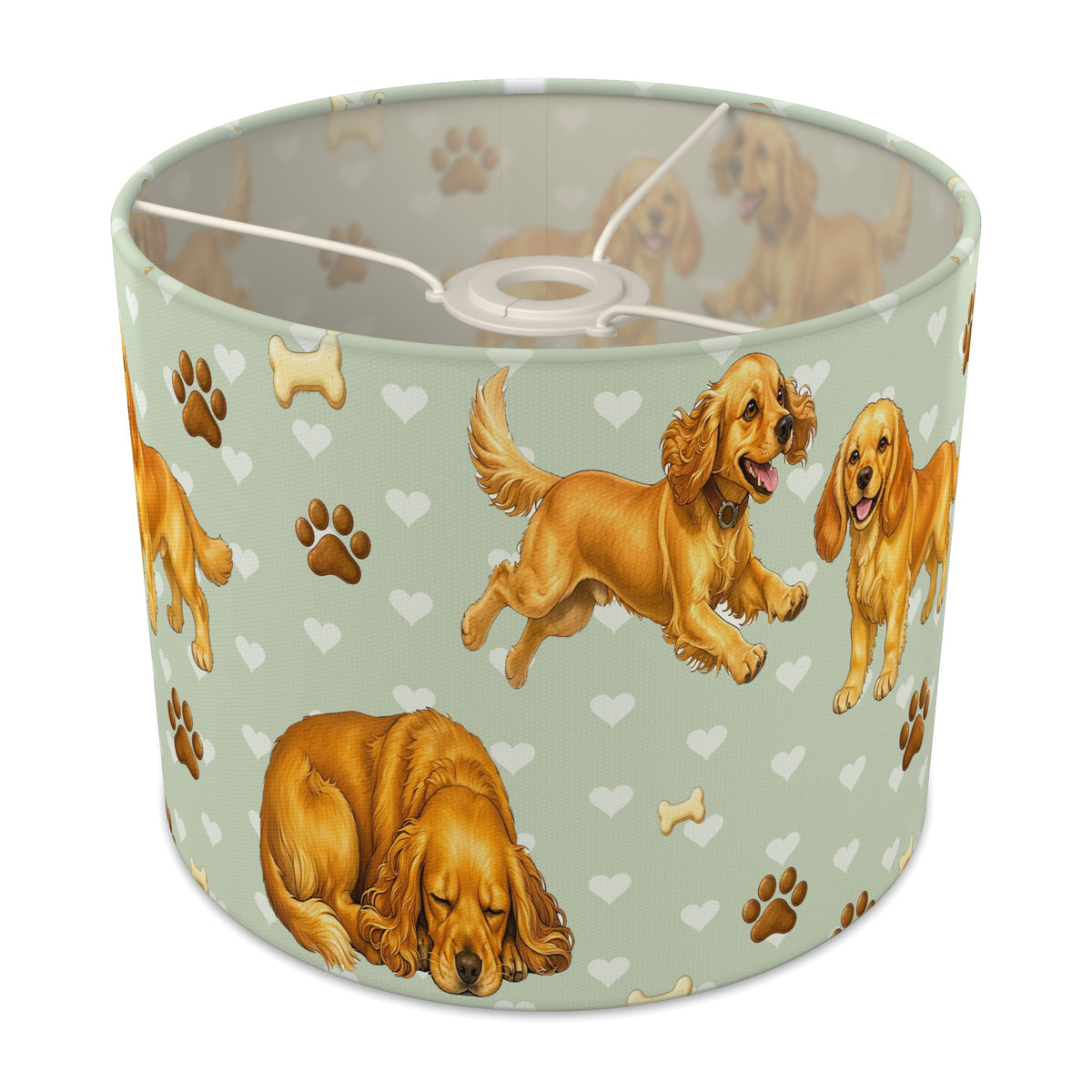 Sage Cocker Spaniel Love lampshade - 25cm x 20cm Ceiling