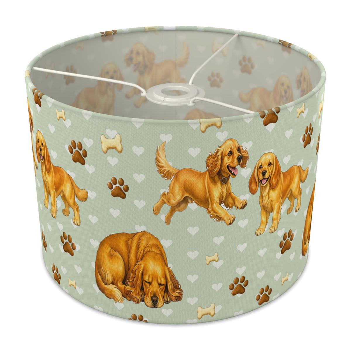 Sage Cocker Spaniel Love lampshade - 30cm x 21cm Ceiling