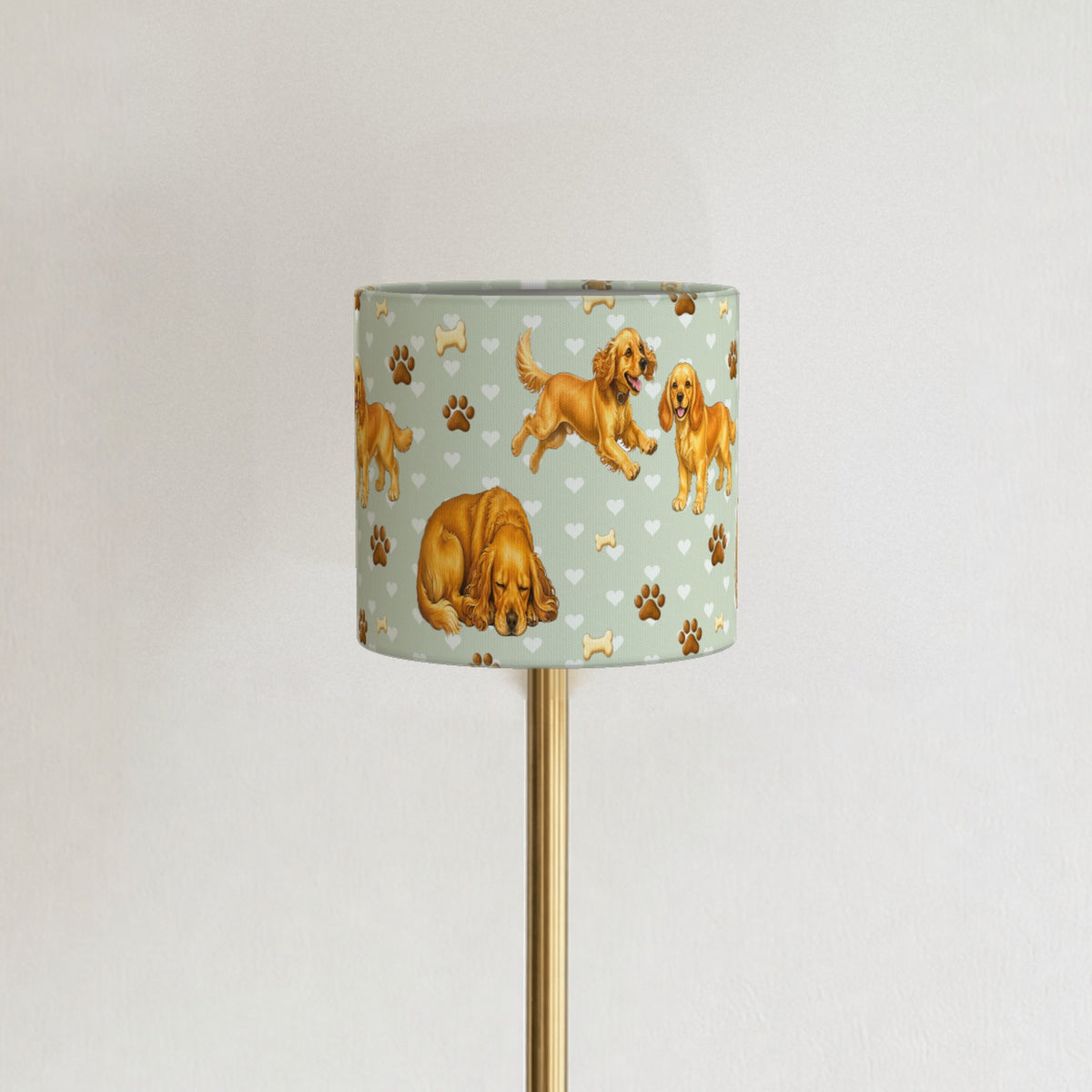 Sage Cocker Spaniel Love lampshade - 20cm x 18.5cm Ceiling - photo 3