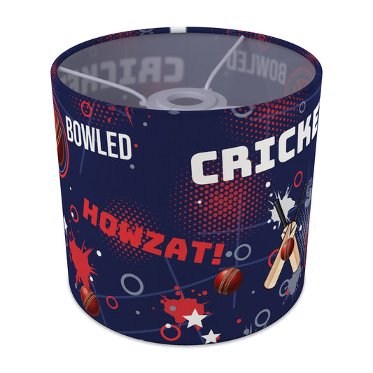 Navy Cricket Crazy lampshade - 20cm x 18.5cm Ceiling - main photo