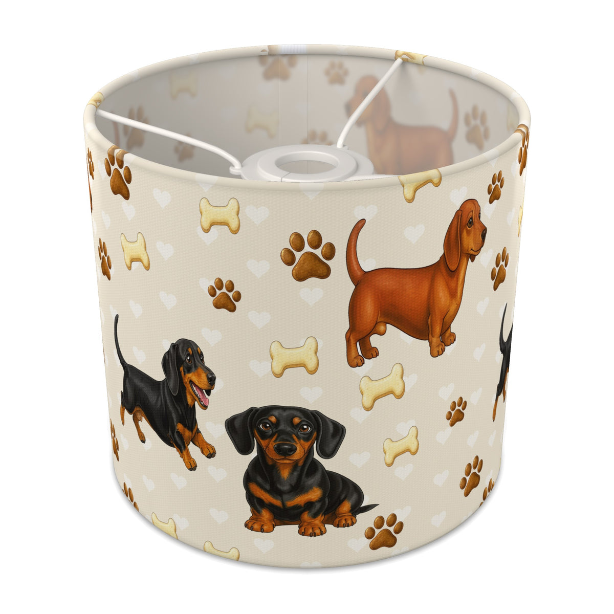 Cream Dachshund Love lampshade - 20cm x 18.5cm Ceiling - main photo
