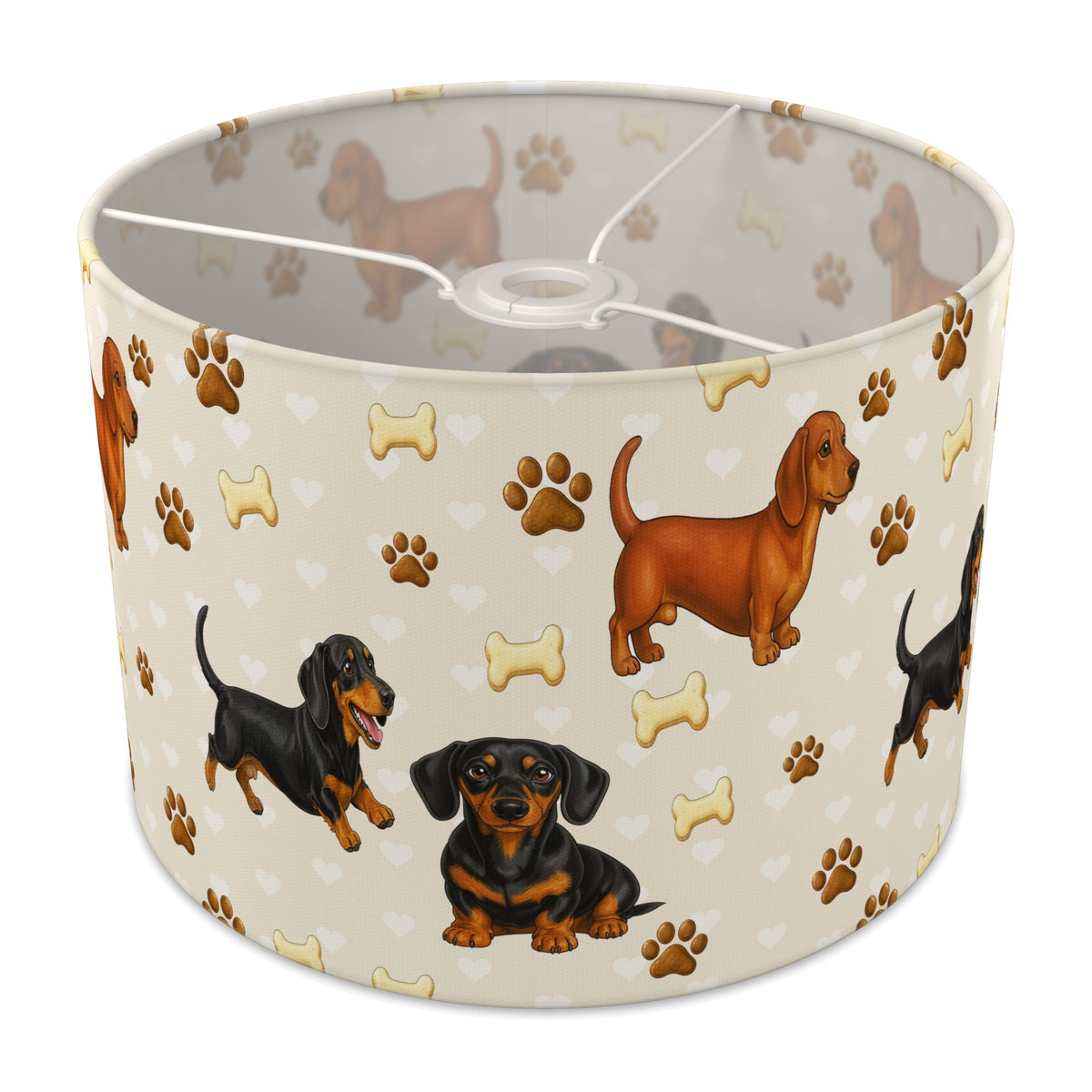 Cream Dachshund Love lampshade - 30cm x 21cm Ceiling
