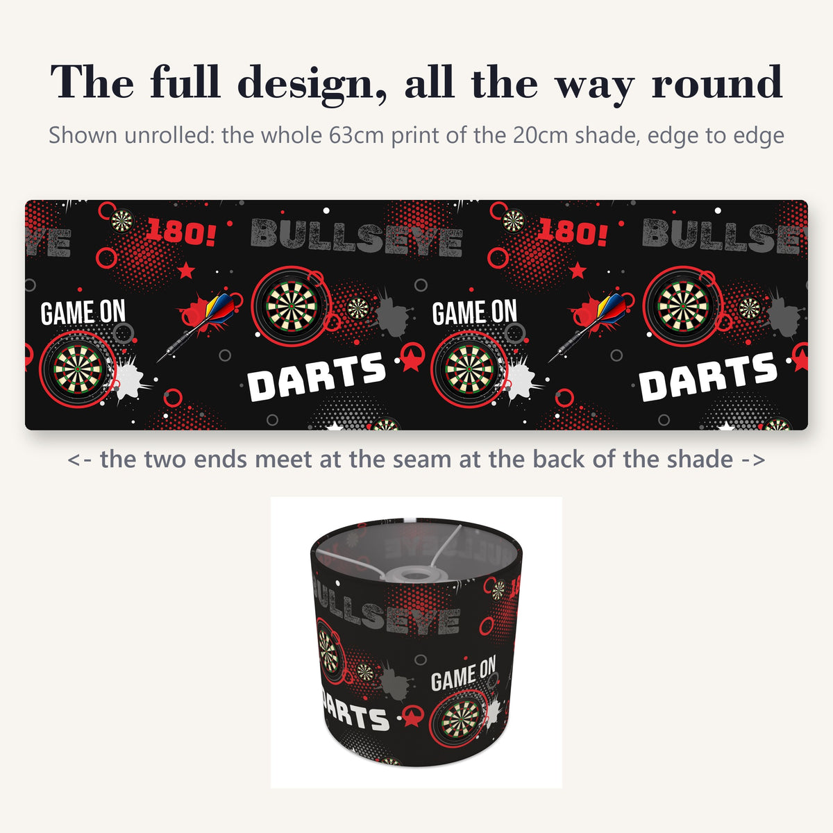 Black Darts Night lampshade - 20cm x 18.5cm Ceiling - photo 9