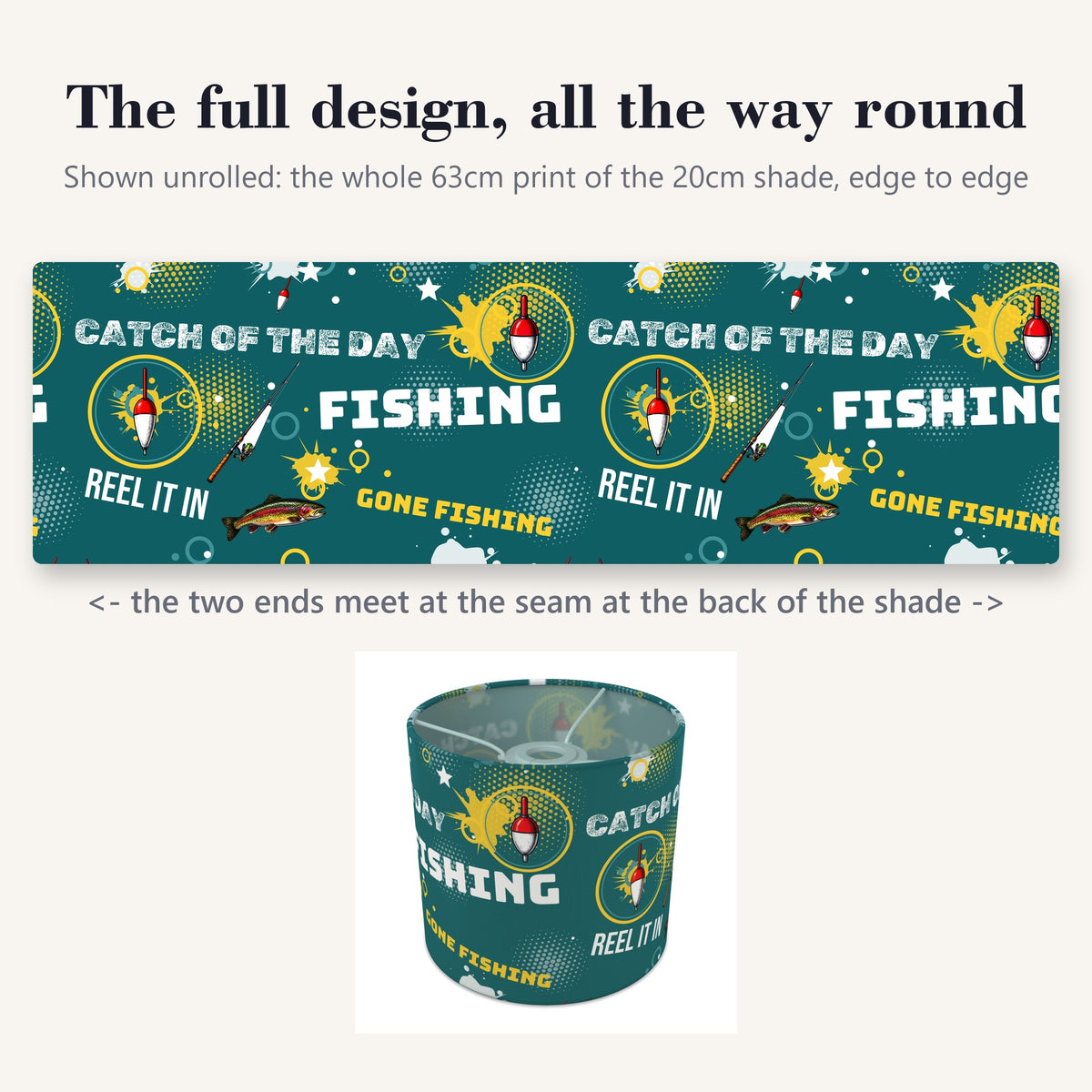 Teal Reel It In lampshade - 20cm x 18.5cm Ceiling - photo 9