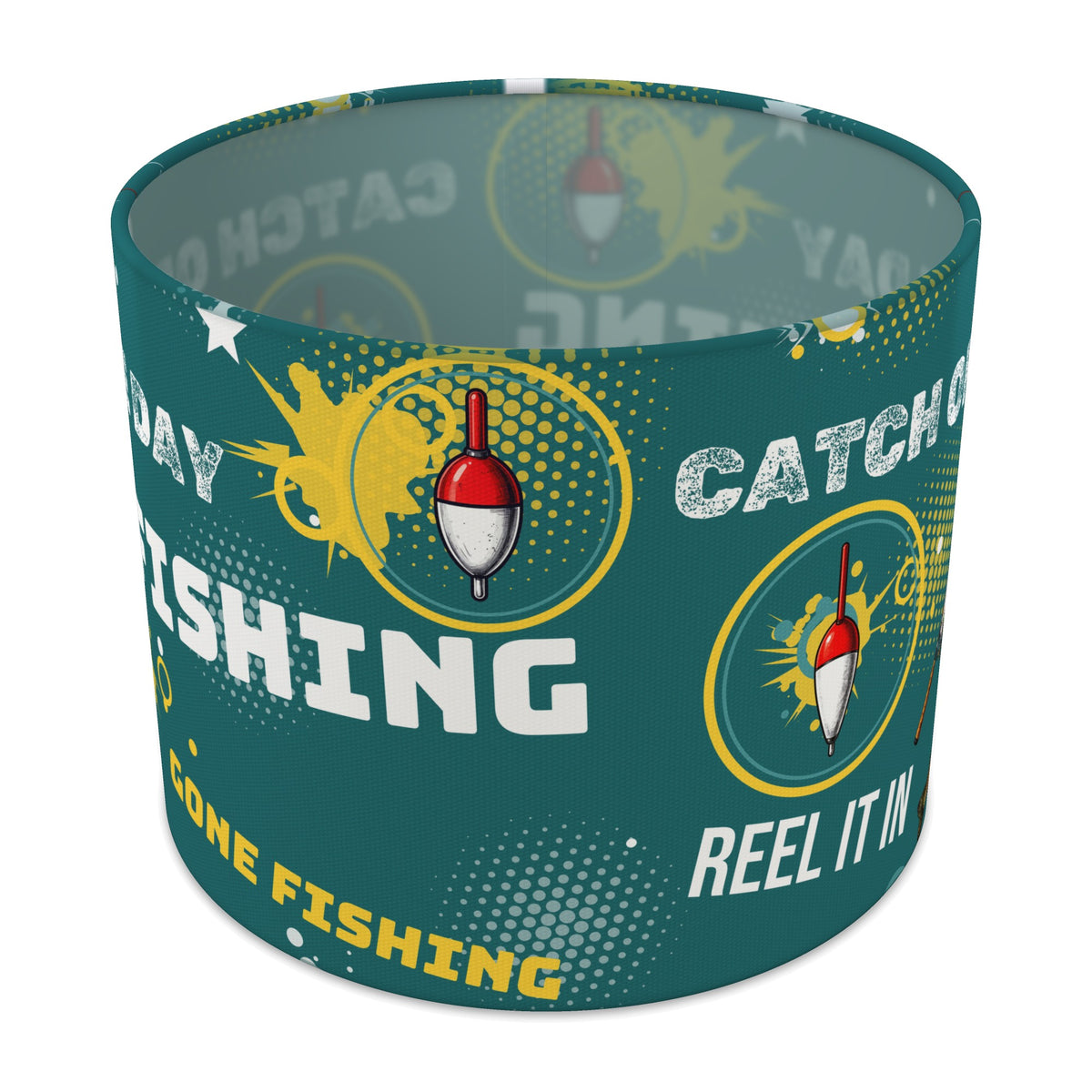Teal Reel It In lampshade - 25cm x 20cm Table
