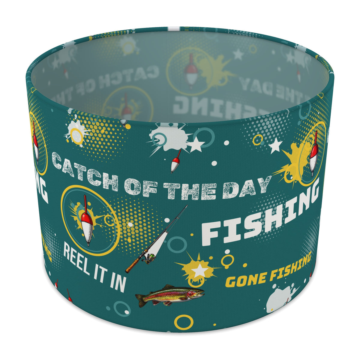 Teal Reel It In lampshade - 30cm x 21cm Table