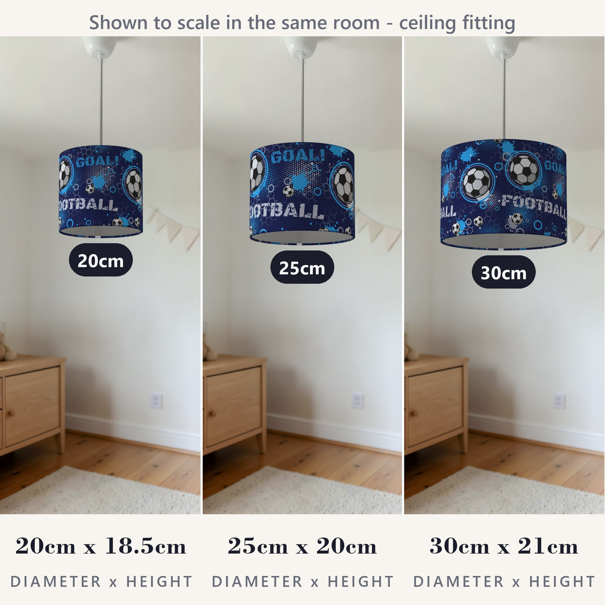 Navy Football Crazy lampshade - 20cm x 18.5cm Ceiling - photo 4
