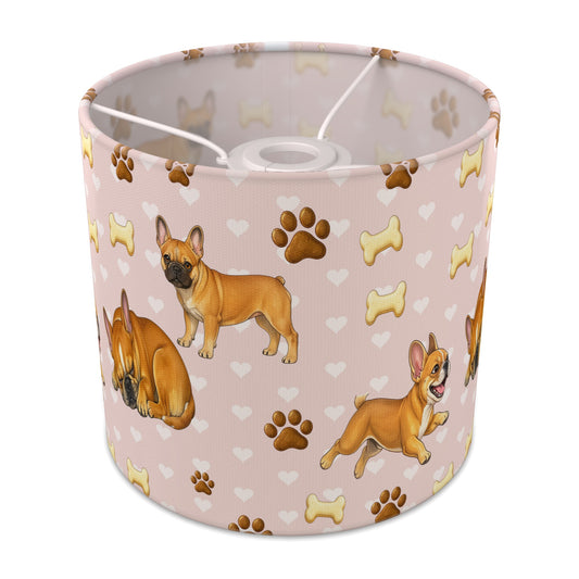Blush French Bulldog Love lampshade - 20cm x 18.5cm Ceiling - main photo