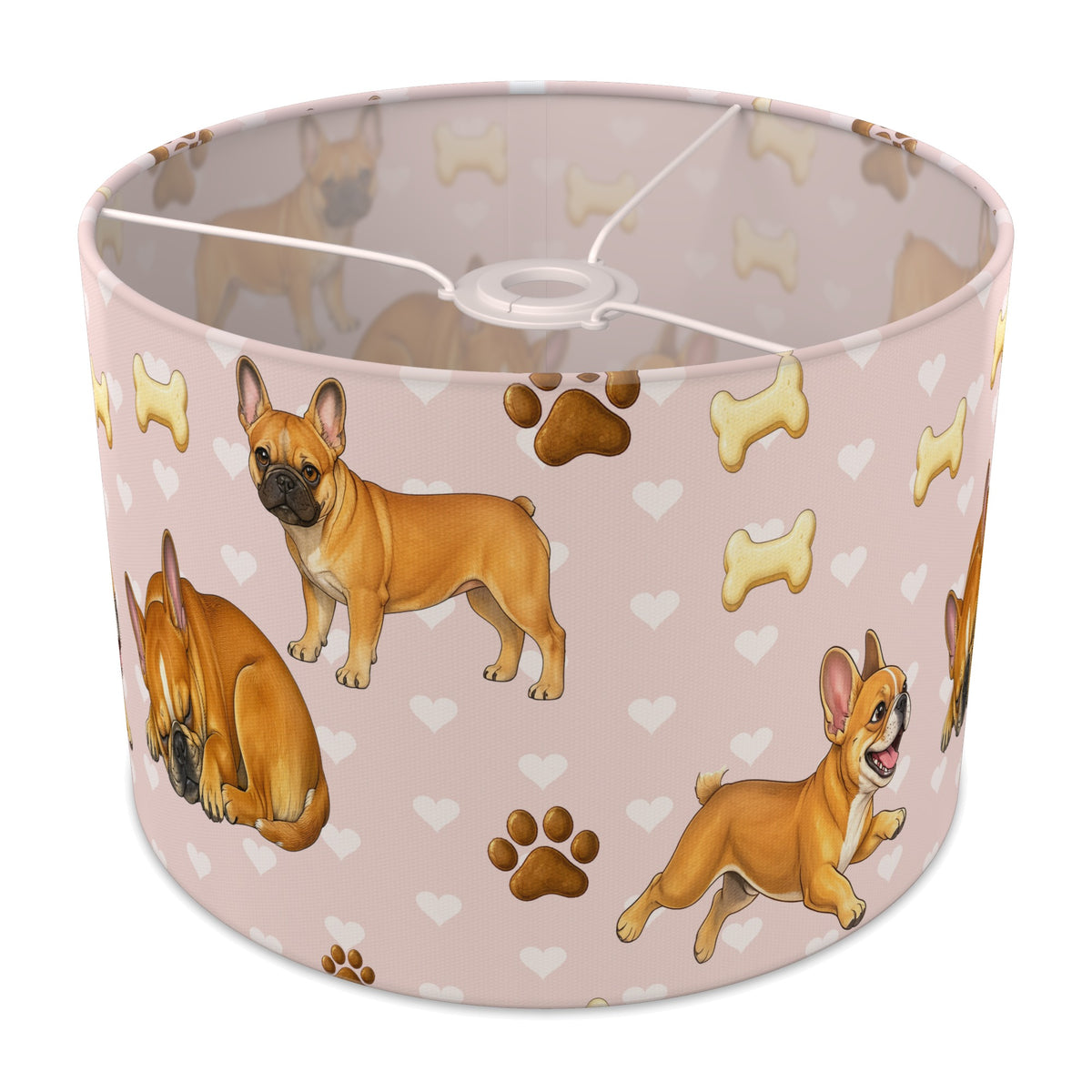 Blush French Bulldog Love lampshade - 30cm x 21cm Ceiling
