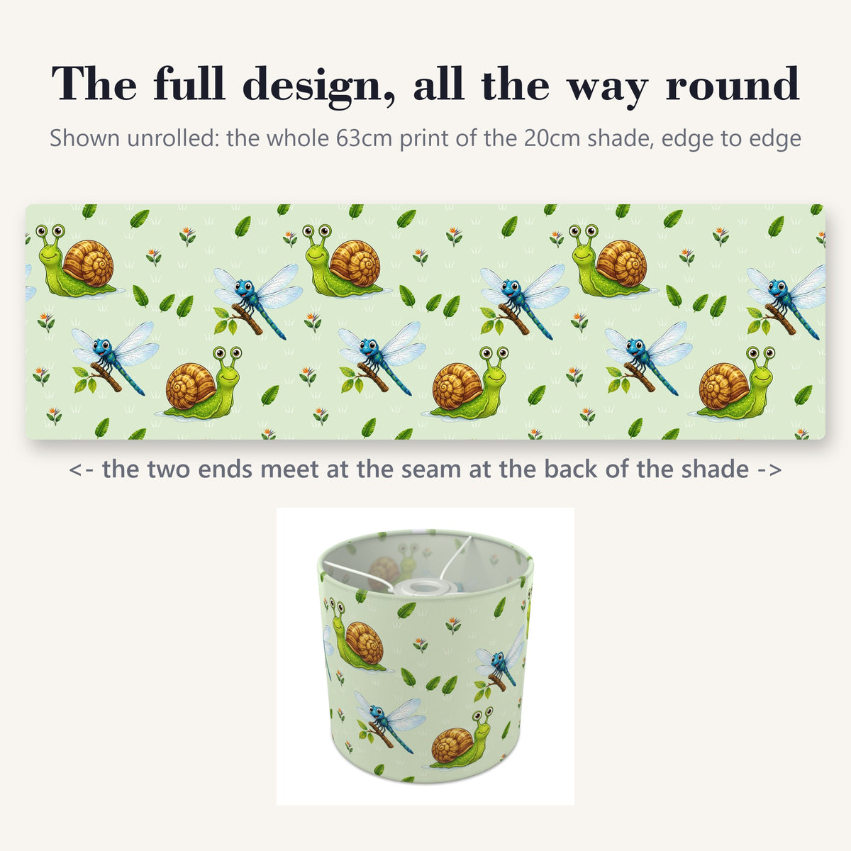 Meadow Bug Friends lampshade - 20cm x 18.5cm Ceiling - photo 9