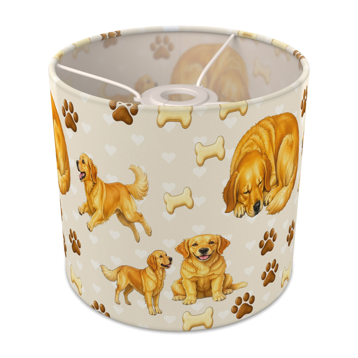 Cream Golden Retriever Love lampshade - 20cm x 18.5cm Ceiling - main photo