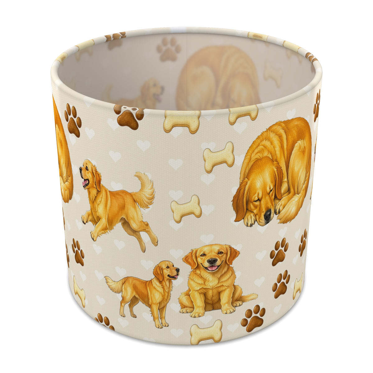 Cream Golden Retriever Love lampshade - 20cm x 18.5cm Table