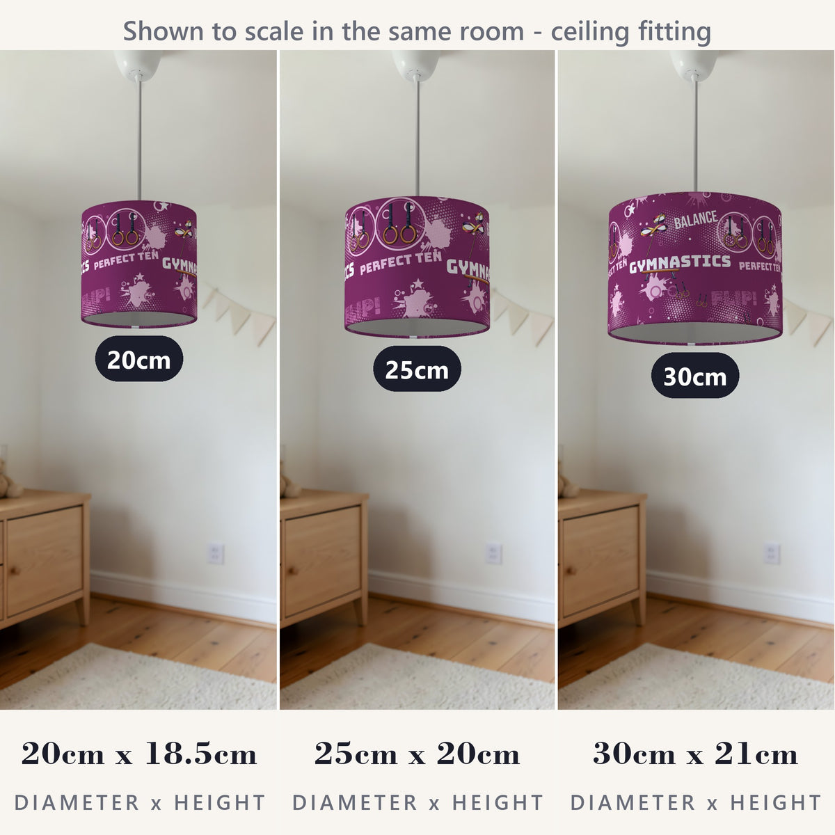 Berry Gymnastics Star lampshade - 20cm x 18.5cm Ceiling - photo 4