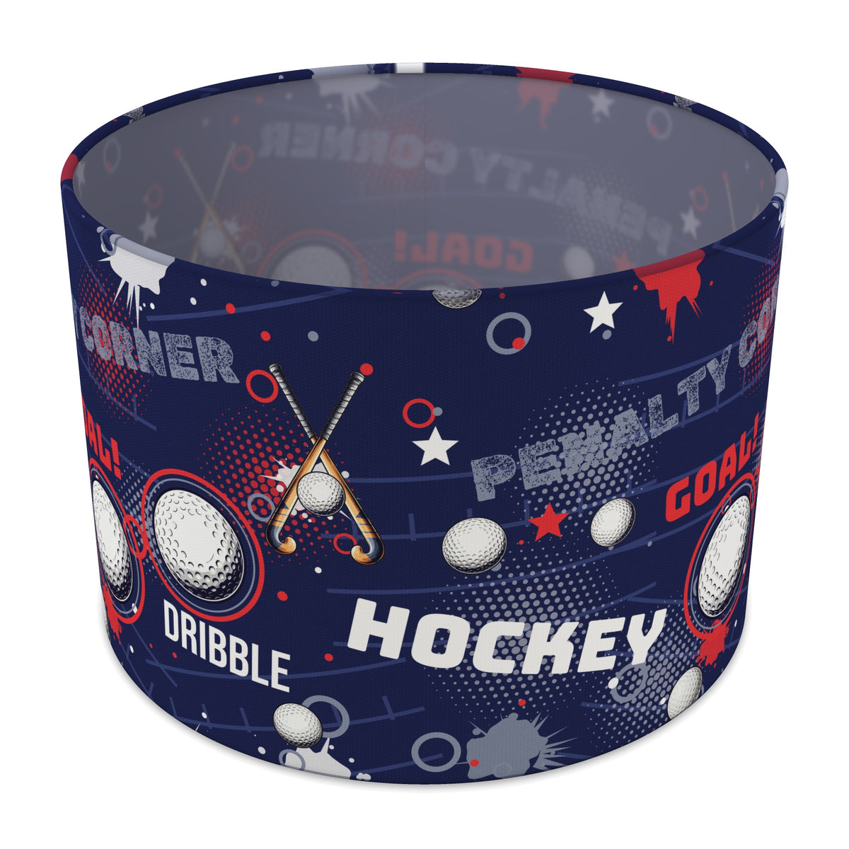 Navy Hockey Hero lampshade - 30cm x 21cm Table
