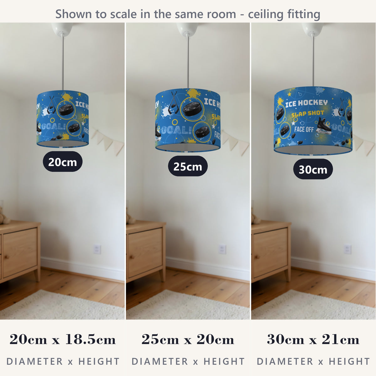 Sky Ice Hockey Face lampshade - 20cm x 18.5cm Ceiling - photo 4