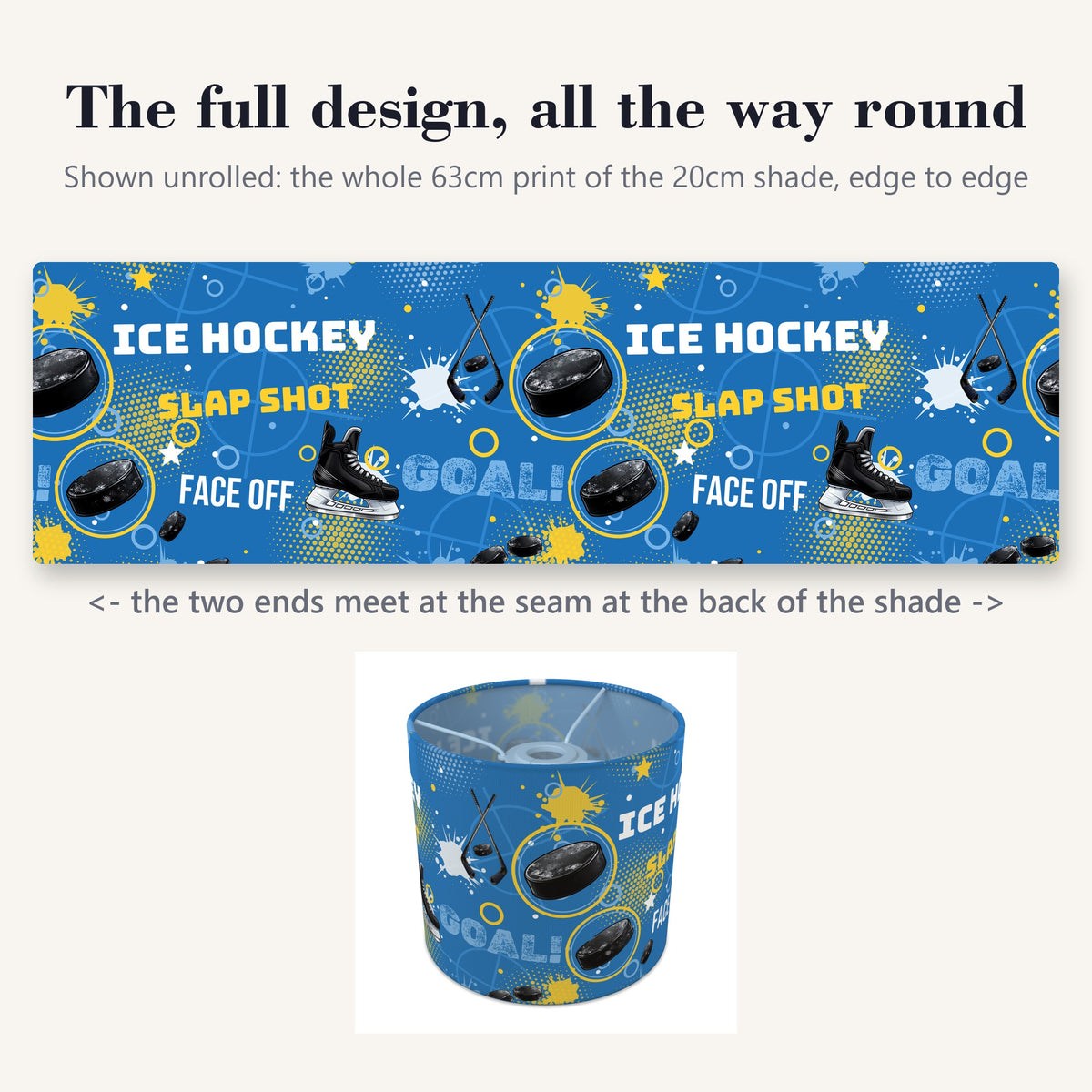 Sky Ice Hockey Face lampshade - 20cm x 18.5cm Ceiling - photo 9