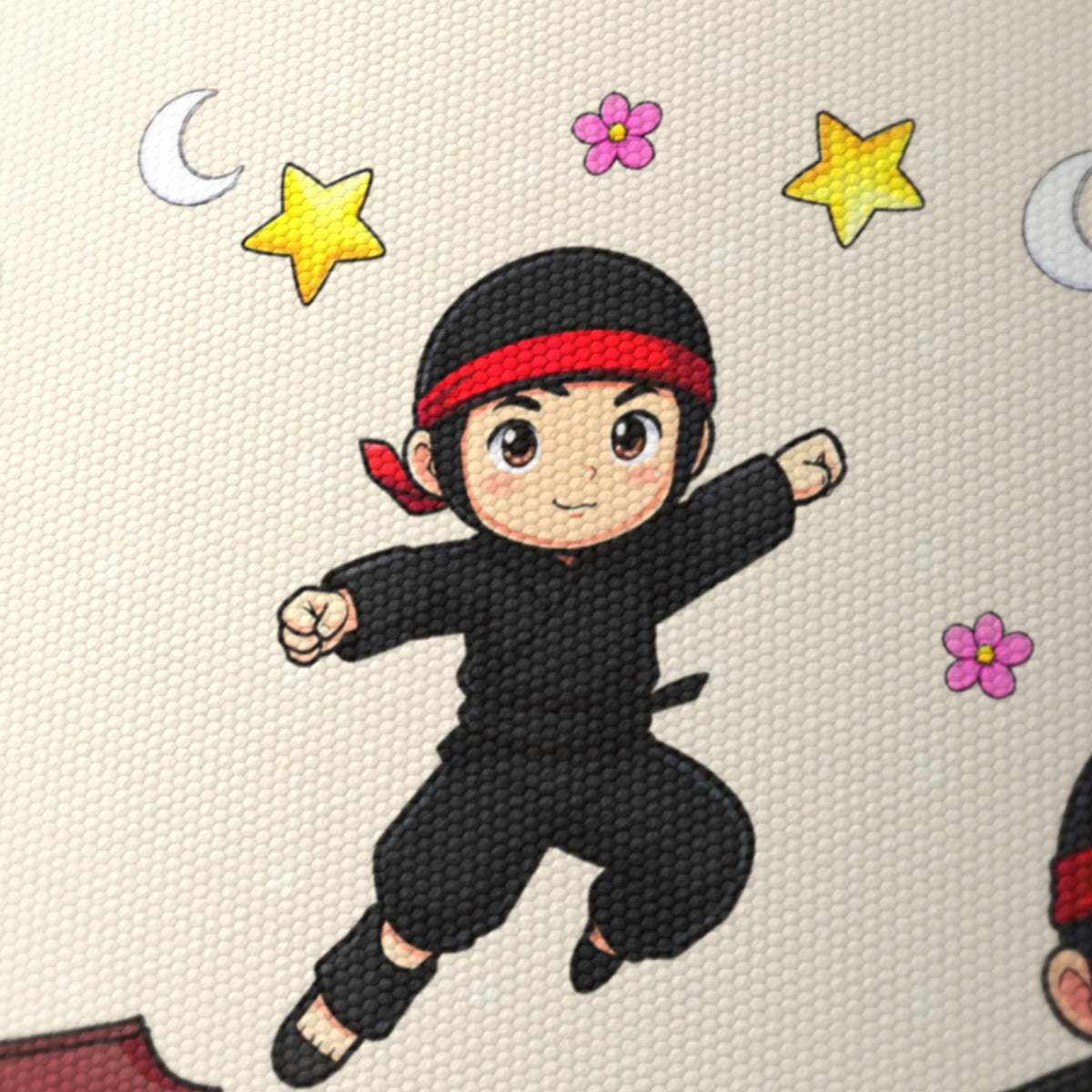 Cream Little Ninjas lampshade - 20cm x 18.5cm Ceiling - photo 6