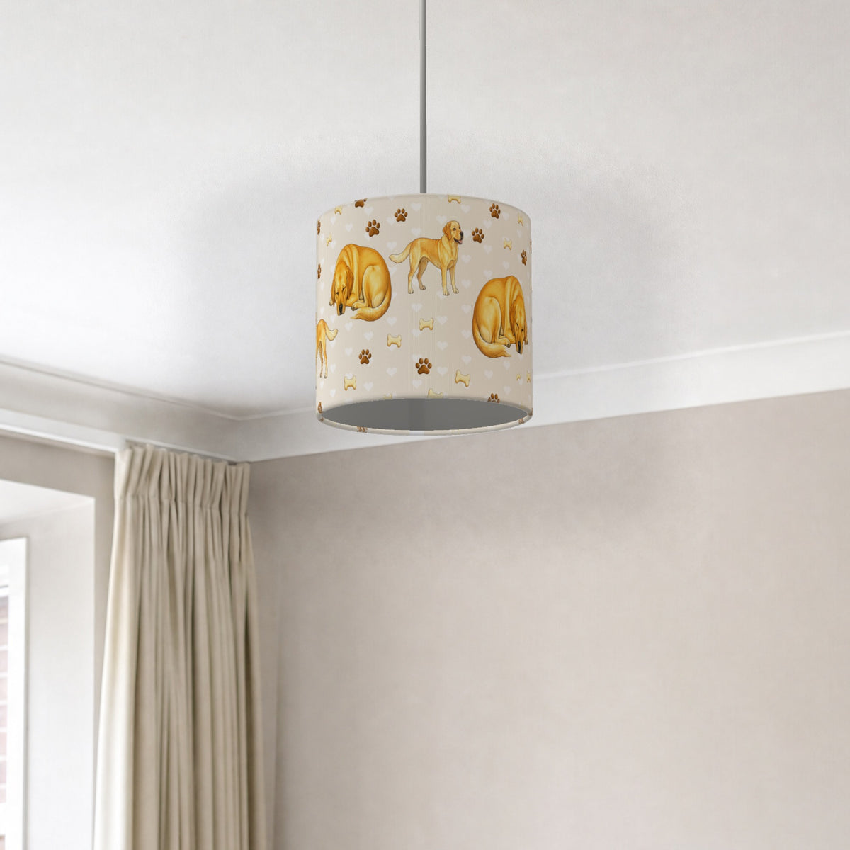 Cream Labrador Love lampshade - 20cm x 18.5cm Ceiling - photo 2