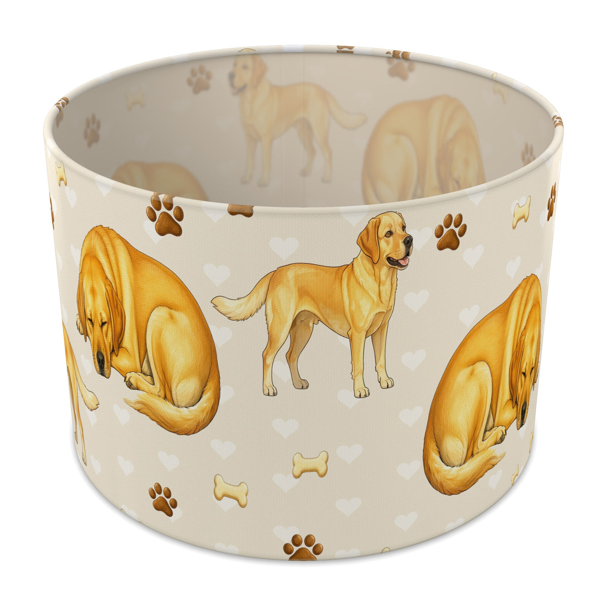 Cream Labrador Love lampshade - 30cm x 21cm Table
